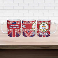 Cayman Islands Christmas Ceramic Mug Xmas Pattern and Coat of Arms - Wonder Print Shop