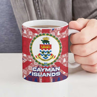 Cayman Islands Christmas Ceramic Mug Xmas Pattern and Coat of Arms - Wonder Print Shop