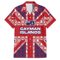 Cayman Islands Christmas Family Matching Short Sleeve Bodycon Dress and Hawaiian Shirt Xmas Pattern and Coat of Arms - Wonder Print Shop