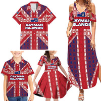 Cayman Islands Christmas Family Matching Summer Maxi Dress and Hawaiian Shirt Xmas Pattern and Coat of Arms - Wonder Print Shop