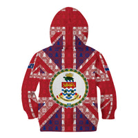 Cayman Islands Christmas Kid Hoodie Xmas Pattern and Coat of Arms - Wonder Print Shop