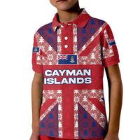 Cayman Islands Christmas Kid Polo Shirt Xmas Pattern and Coat of Arms - Wonder Print Shop