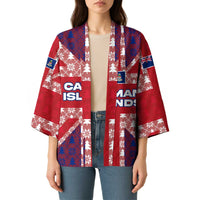 Cayman Islands Christmas Kimono Xmas Pattern and Coat of Arms - Wonder Print Shop