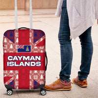 Cayman Islands Christmas Luggage Cover Xmas Pattern and Coat of Arms - Wonder Print Shop