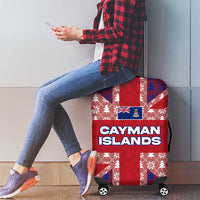 Cayman Islands Christmas Luggage Cover Xmas Pattern and Coat of Arms - Wonder Print Shop