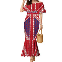 Cayman Islands Christmas Mermaid Dress Xmas Pattern and Coat of Arms - Wonder Print Shop