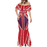 Cayman Islands Christmas Mermaid Dress Xmas Pattern and Coat of Arms - Wonder Print Shop