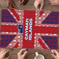 Cayman Islands Christmas Puzzle Xmas Pattern and Coat of Arms - Wonder Print Shop