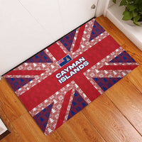 Cayman Islands Christmas Rubber Doormat Xmas Pattern and Coat of Arms - Wonder Print Shop