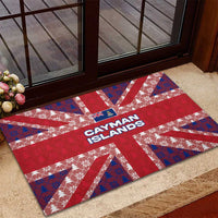 Cayman Islands Christmas Rubber Doormat Xmas Pattern and Coat of Arms - Wonder Print Shop