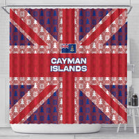 Cayman Islands Christmas Shower Curtain Xmas Pattern and Coat of Arms - Wonder Print Shop
