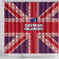 Cayman Islands Christmas Shower Curtain Xmas Pattern and Coat of Arms - Wonder Print Shop