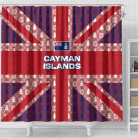 Cayman Islands Christmas Shower Curtain Xmas Pattern and Coat of Arms - Wonder Print Shop