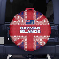 Cayman Islands Christmas Spare Tire Cover Xmas Pattern and Coat of Arms - Wonder Print Shop