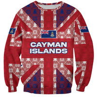 Cayman Islands Christmas Sweatshirt Xmas Pattern and Coat of Arms - Wonder Print Shop