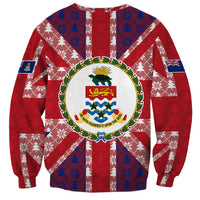 Cayman Islands Christmas Sweatshirt Xmas Pattern and Coat of Arms - Wonder Print Shop