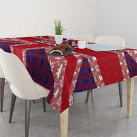 Cayman Islands Christmas Tablecloth Xmas Pattern and Coat of Arms - Wonder Print Shop