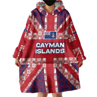 Cayman Islands Christmas Wearable Blanket Hoodie Xmas Pattern and Coat of Arms - Wonder Print Shop