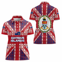 Cayman Islands Christmas Women Polo Shirt Xmas Pattern and Coat of Arms - Wonder Print Shop