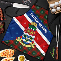 Cayman Islands Xmas Apron Christmas Plaid Turtle and Coat of Arms Red Green Blue - Wonder Print Shop