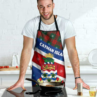 Cayman Islands Xmas Apron Christmas Plaid Turtle and Coat of Arms Red Green Blue - Wonder Print Shop