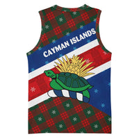 Cayman Islands Xmas Basketball Jersey Christmas Plaid Turtle and Coat of Arms Red Green Blue - Wonder Print Shop