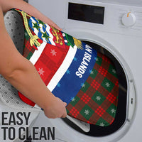 Cayman Islands Xmas Bathroom Set Christmas Plaid Turtle and Coat of Arms Red Green Blue - Wonder Print Shop