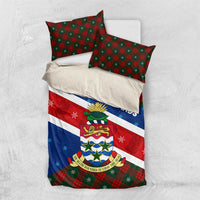 Cayman Islands Xmas Bedding Set Christmas Plaid Turtle and Coat of Arms Red Green Blue - Wonder Print Shop