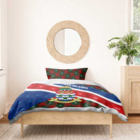 Cayman Islands Xmas Bedding Set Christmas Plaid Turtle and Coat of Arms Red Green Blue - Wonder Print Shop