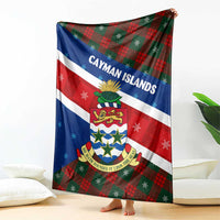 Cayman Islands Xmas Blanket Christmas Plaid Turtle and Coat of Arms Red Green Blue - Wonder Print Shop