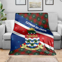Cayman Islands Xmas Blanket Christmas Plaid Turtle and Coat of Arms Red Green Blue - Wonder Print Shop