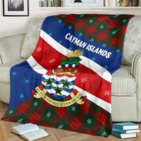 Cayman Islands Xmas Blanket Christmas Plaid Turtle and Coat of Arms Red Green Blue - Wonder Print Shop