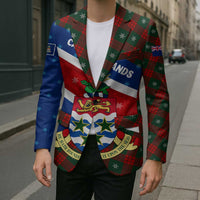 Cayman Islands Xmas Blazer Christmas Plaid Turtle and Coat of Arms Red Green Blue - Wonder Print Shop