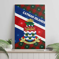 Cayman Islands Xmas Canvas Wall Art Christmas Plaid Turtle and Coat of Arms Red Green Blue - Wonder Print Shop
