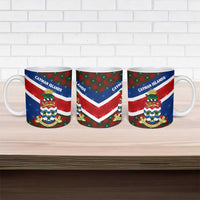 Cayman Islands Xmas Ceramic Mug Christmas Plaid Turtle and Coat of Arms Red Green Blue - Wonder Print Shop