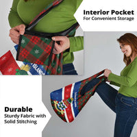 Cayman Islands Xmas Grocery Bag Christmas Plaid Turtle and Coat of Arms Red Green Blue - Wonder Print Shop