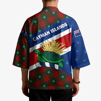 Cayman Islands Xmas Kimono Christmas Plaid Turtle and Coat of Arms Red Green Blue - Wonder Print Shop