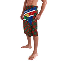 Cayman Islands Xmas Lavalava Christmas Plaid Turtle and Coat of Arms Red Green Blue - Wonder Print Shop