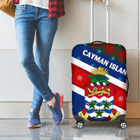 Cayman Islands Xmas Luggage Cover Christmas Plaid Turtle and Coat of Arms Red Green Blue - Wonder Print Shop