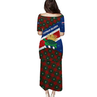 Cayman Islands Xmas Puletasi Christmas Plaid Turtle and Coat of Arms Red Green Blue - Wonder Print Shop