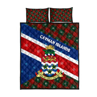 Cayman Islands Xmas Quilt Bed Set Christmas Plaid Turtle and Coat of Arms Red Green Blue - Wonder Print Shop