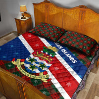 Cayman Islands Xmas Quilt Bed Set Christmas Plaid Turtle and Coat of Arms Red Green Blue - Wonder Print Shop