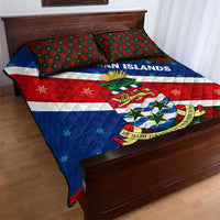 Cayman Islands Xmas Quilt Bed Set Christmas Plaid Turtle and Coat of Arms Red Green Blue - Wonder Print Shop