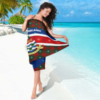 Cayman Islands Xmas Sarong Christmas Plaid Turtle and Coat of Arms Red Green Blue - Wonder Print Shop