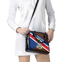 Cayman Islands Xmas Shoulder Handbag Christmas Plaid Turtle and Coat of Arms Red Green Blue - Wonder Print Shop