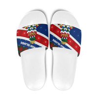 Cayman Islands Xmas Slide Sandals Christmas Plaid Turtle and Coat of Arms Red Green Blue - Wonder Print Shop