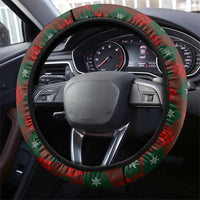 Cayman Islands Xmas Steering Wheel Cover Christmas Plaid Turtle and Coat of Arms Red Green Blue - Wonder Print Shop