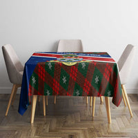 Cayman Islands Xmas Tablecloth Christmas Plaid Turtle and Coat of Arms Red Green Blue - Wonder Print Shop
