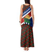 Cayman Islands Xmas Tank Maxi Dress Christmas Plaid Turtle and Coat of Arms Red Green Blue - Wonder Print Shop