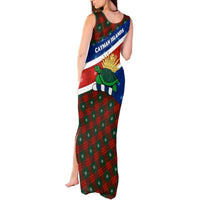 Cayman Islands Xmas Tank Maxi Dress Christmas Plaid Turtle and Coat of Arms Red Green Blue - Wonder Print Shop